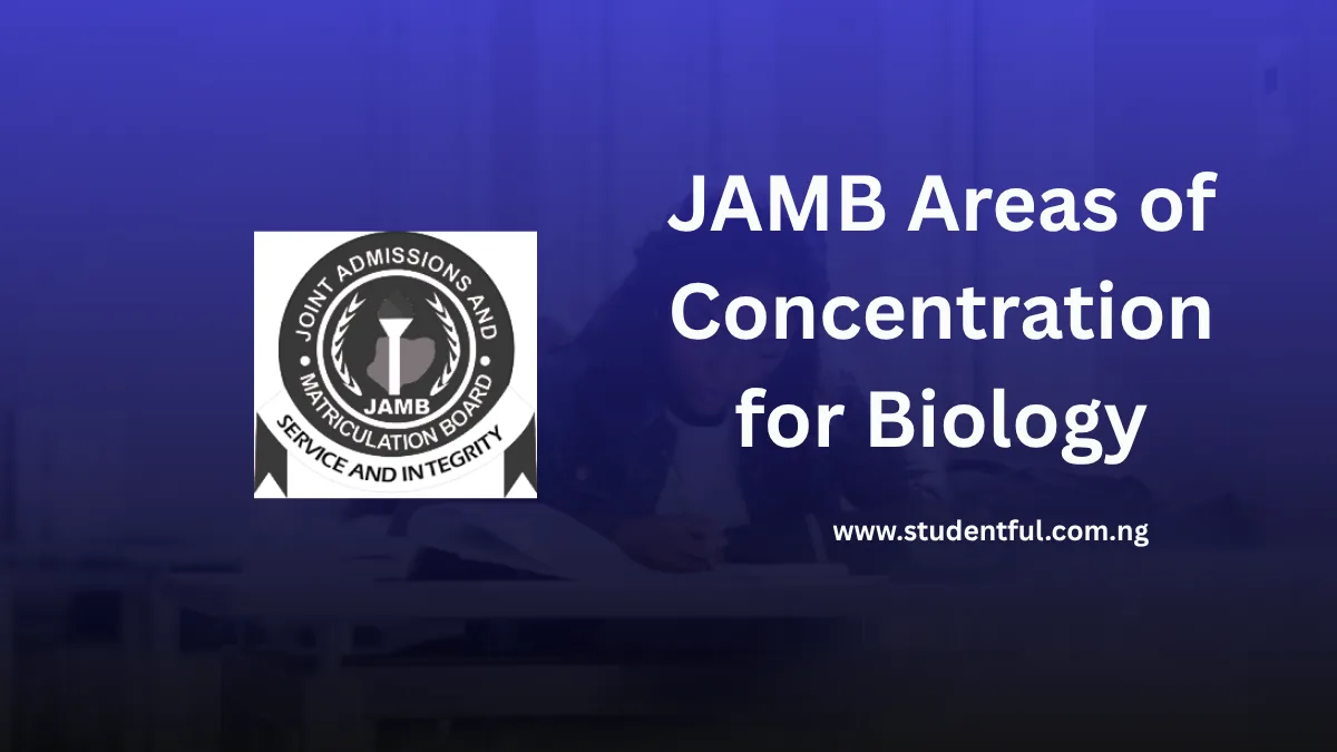JAMB Areas of Concentration for Biology